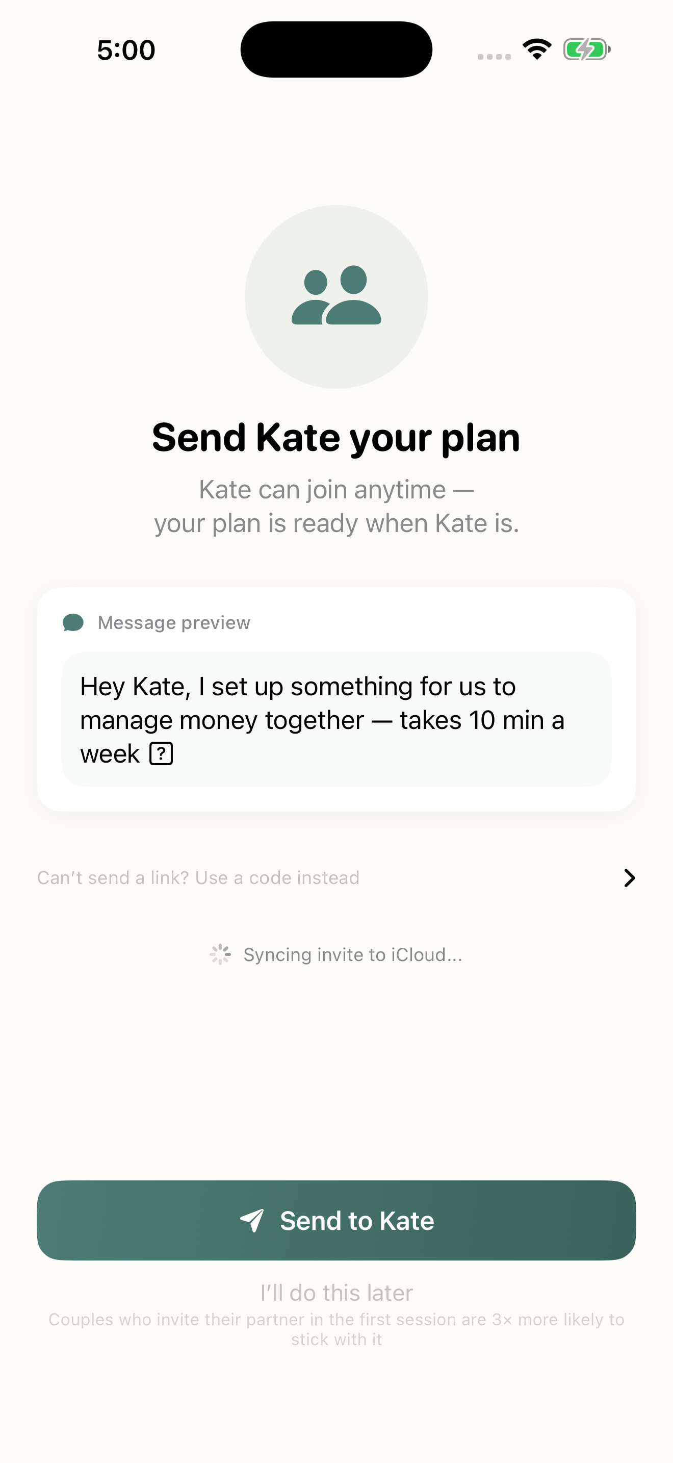 Invite your partner